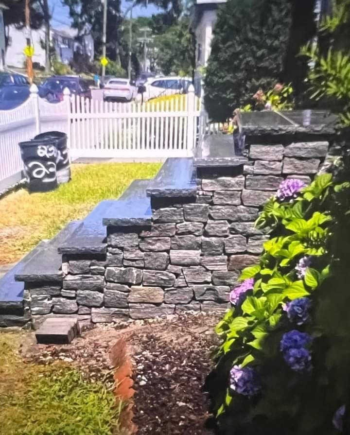 Stone Wall by JL Masonry in Norfolk, MA